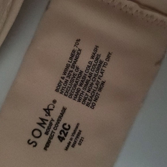 2pk Soma Bodify Perfect Coverage Nude Bras Size 42C Warm Amber Nude Flex Wire - Picture 6 of 12